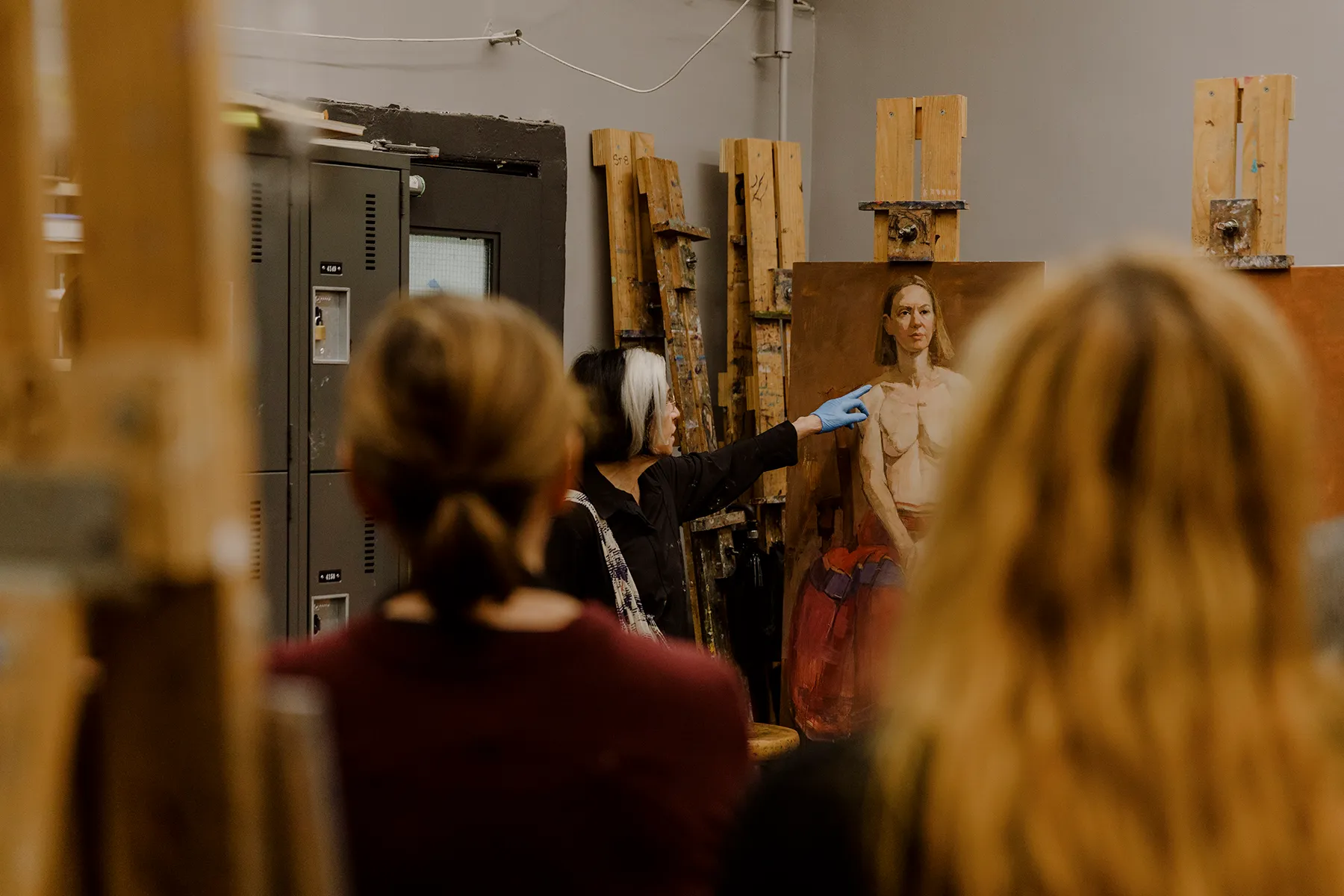 a group of people in a room