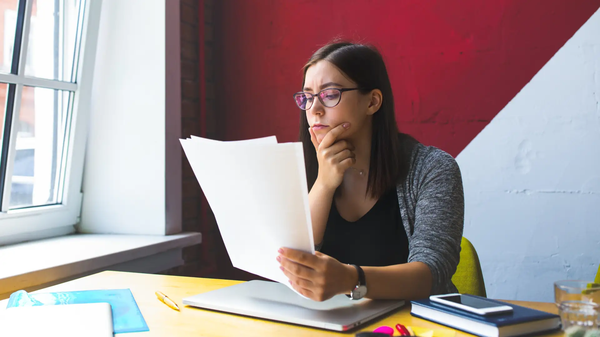 Girl preparing clinical trial investment decision presentation