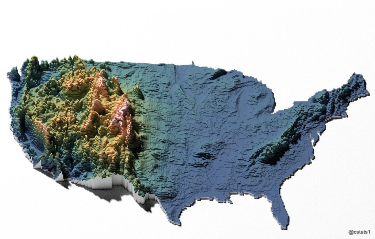 A Topological Map of the United States