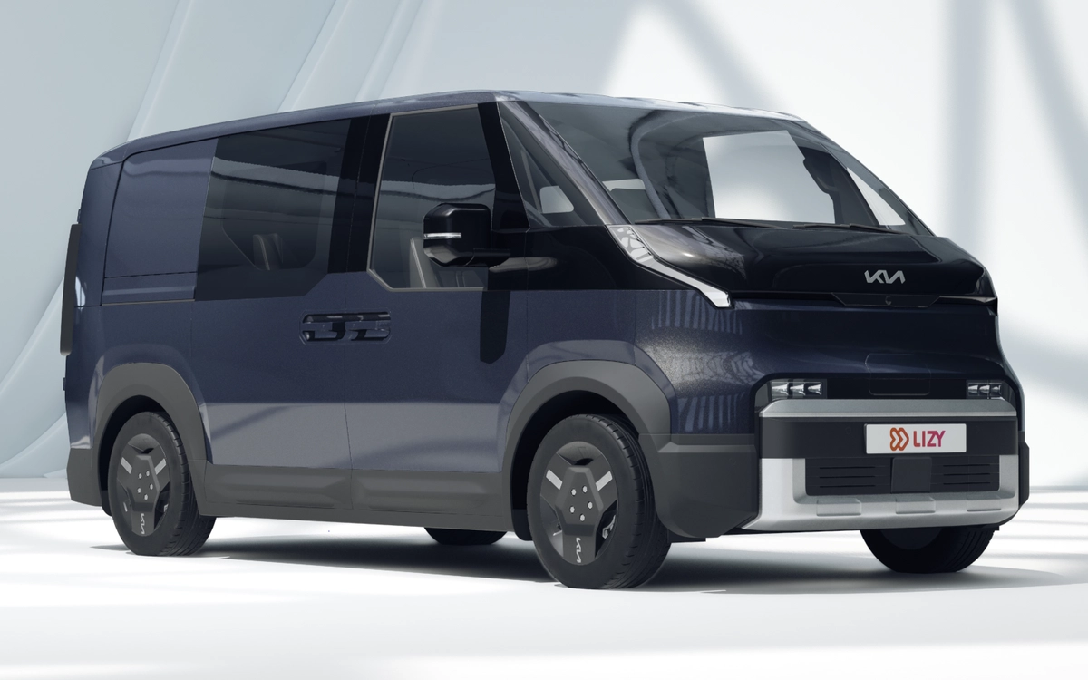 Kia PV5 vue trois quarts avant