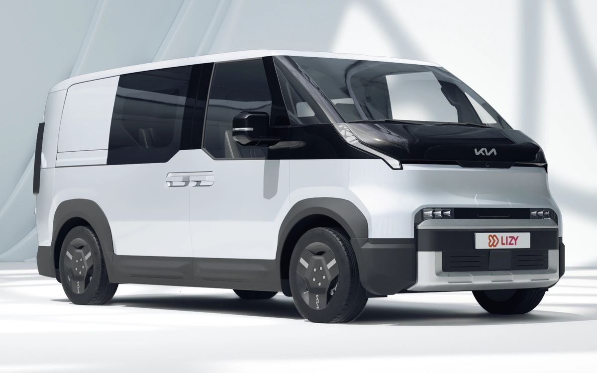 Kia PV5 vue trois quarts avant