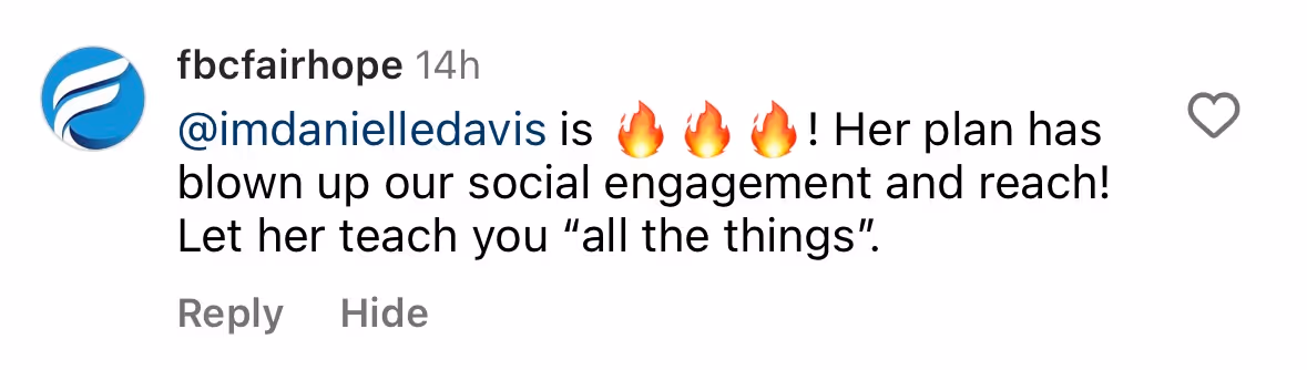 her plan has blown up our church social media engagement and reach