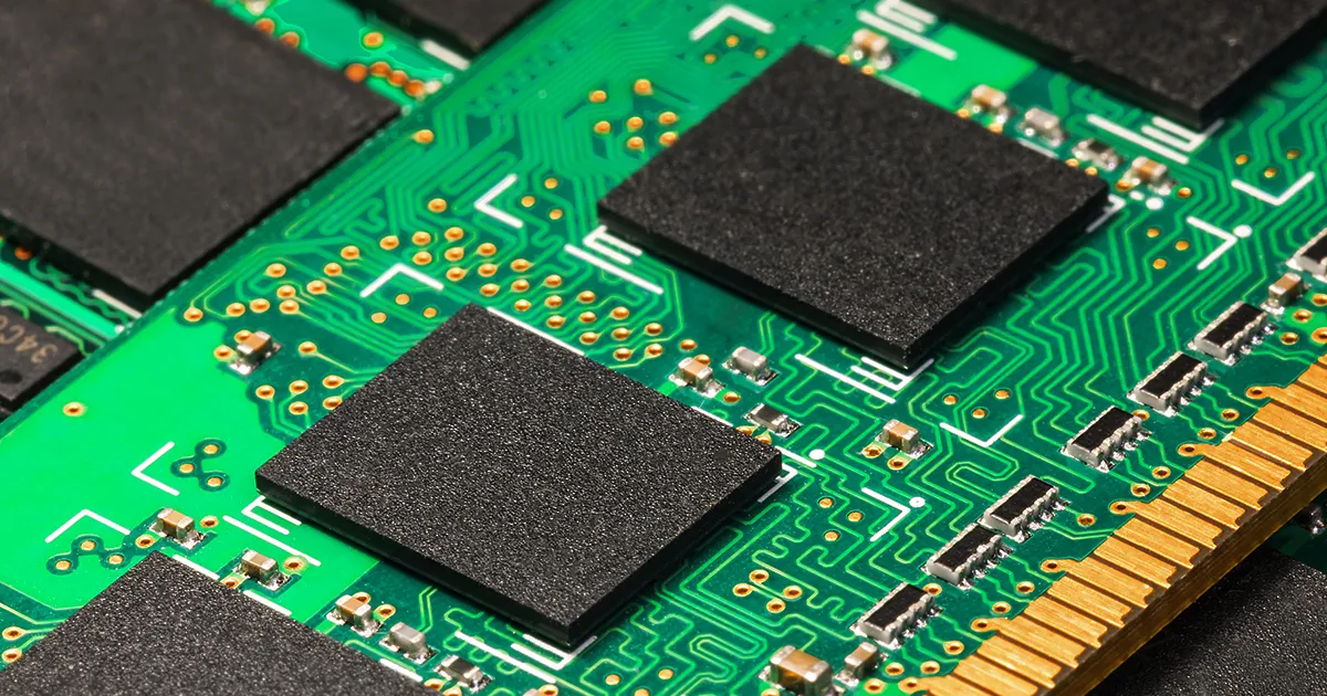 A close-up image of a circuit board 