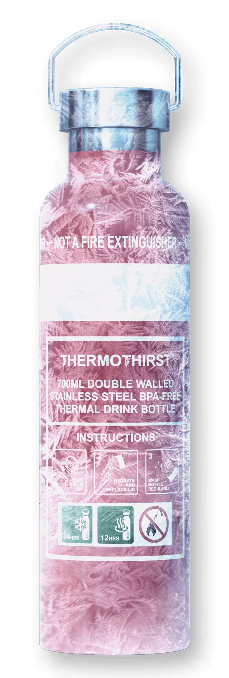 Frozen version of the thermal fire extinguisher inspired bottle.