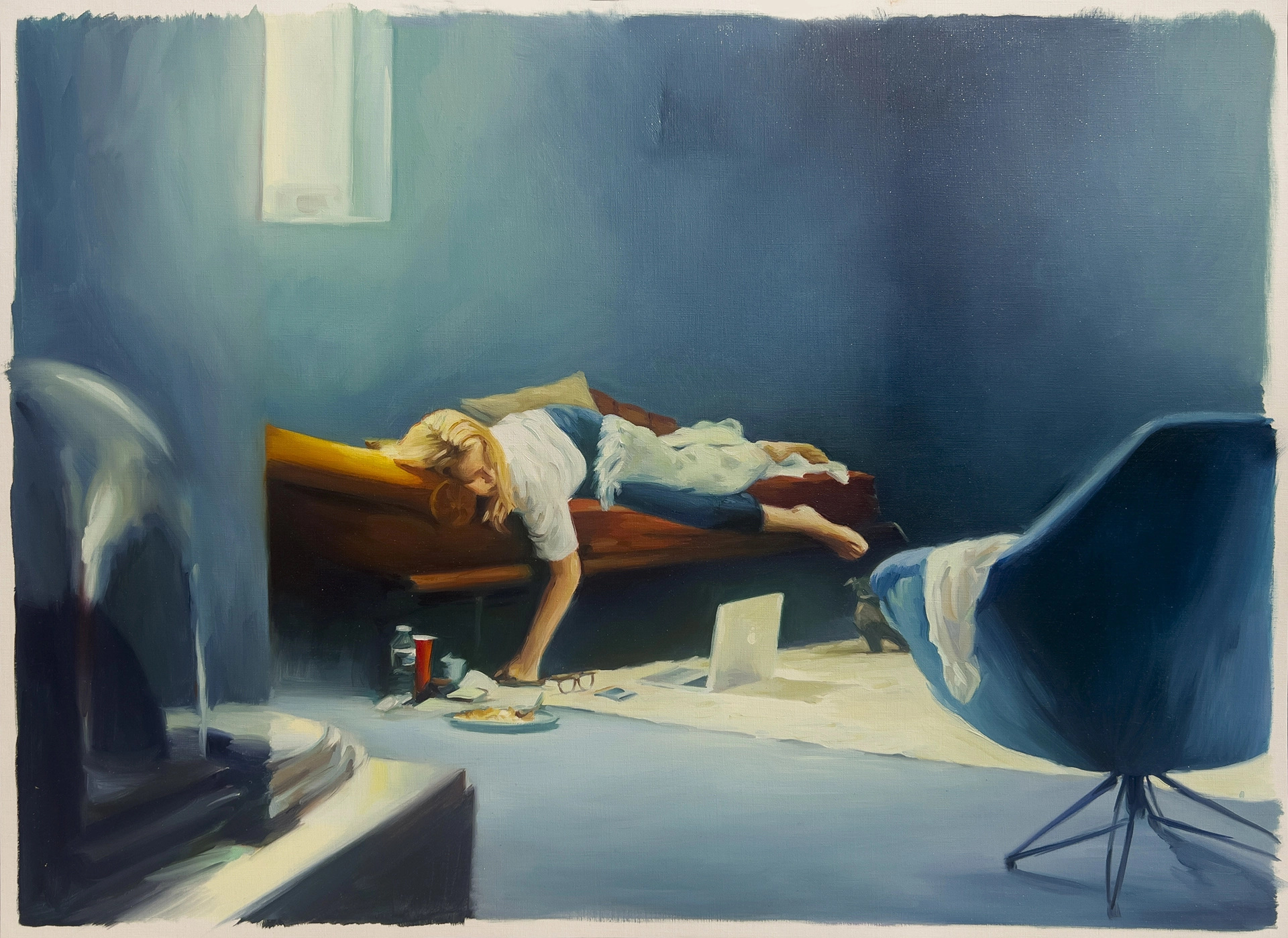 La meridienne, 2025. Óleo sobre cartulina. 46 x 61 cm.