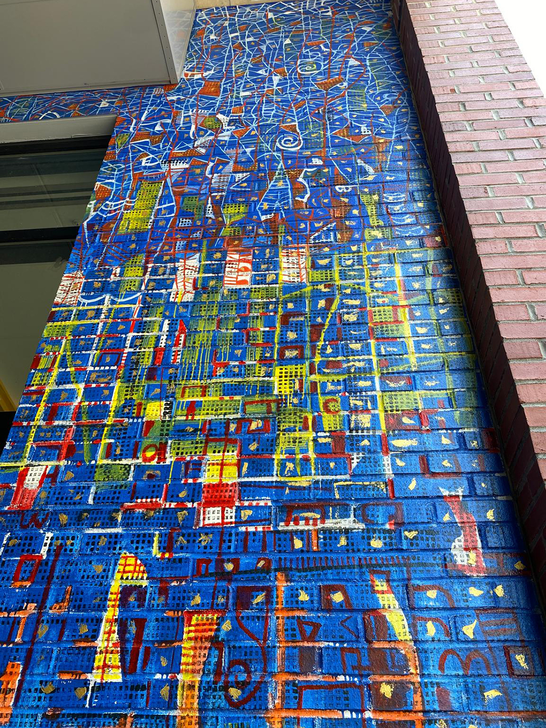  Nearly completed sections of the Freeport Row mural.