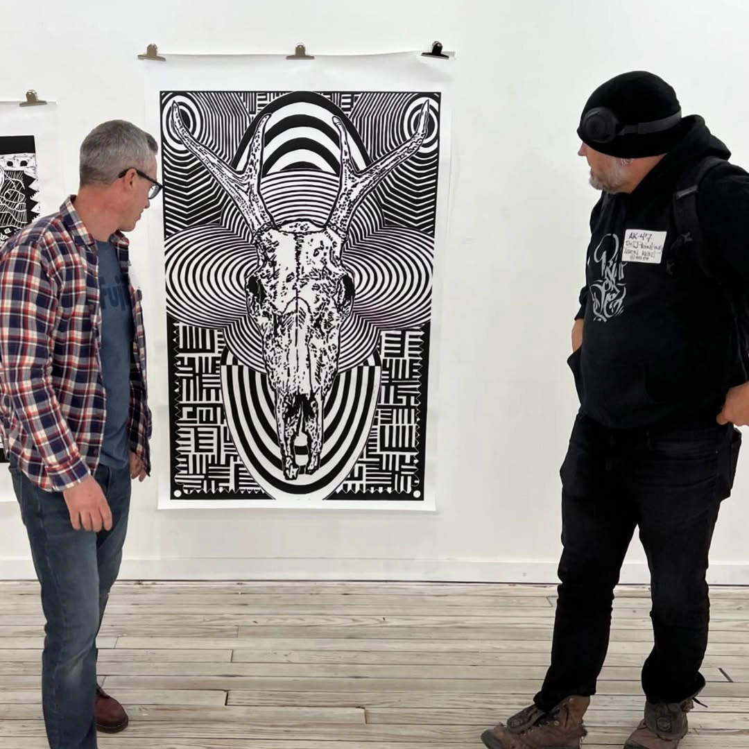 MDF block, 40 x 61 inches. With @biginkprints. Hosted at the Annex Gallery in Cincinnati.