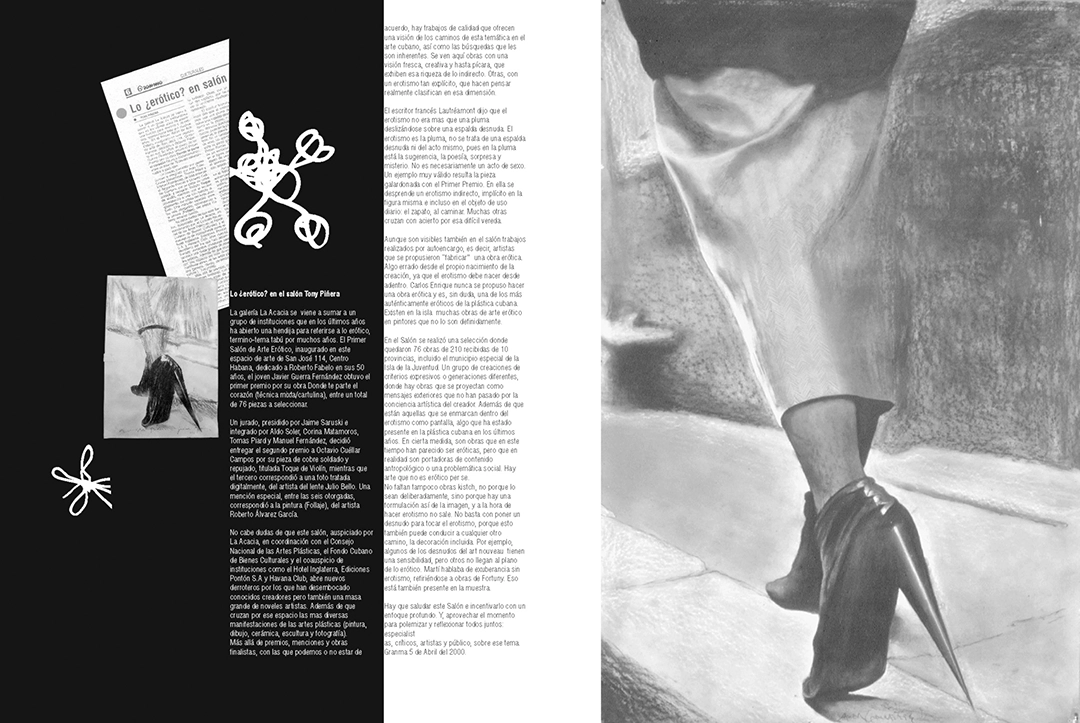 Double-page spread from the only issue of TAlento magazine. A monograph dedicated to himself—and one of his great obsessions. The second issue was going to be about Los Van Van. It would’ve been an enormous project, one of the most important of my career