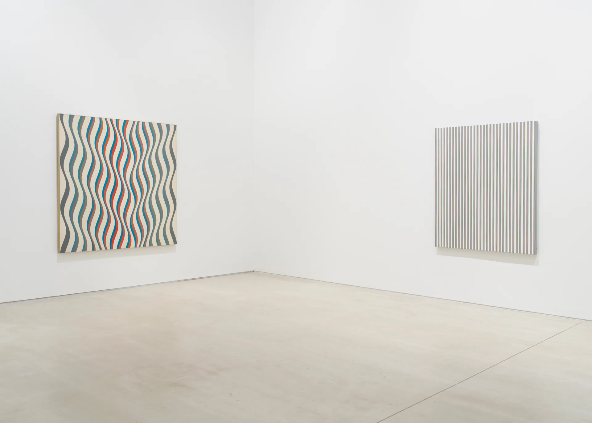 Bridget Riley: Learning to See, 2025. Installation view. Courtesy Turner Contemporary. Photo: Above Ground Studio (Seraphina Neville) © Turner Contemporary
