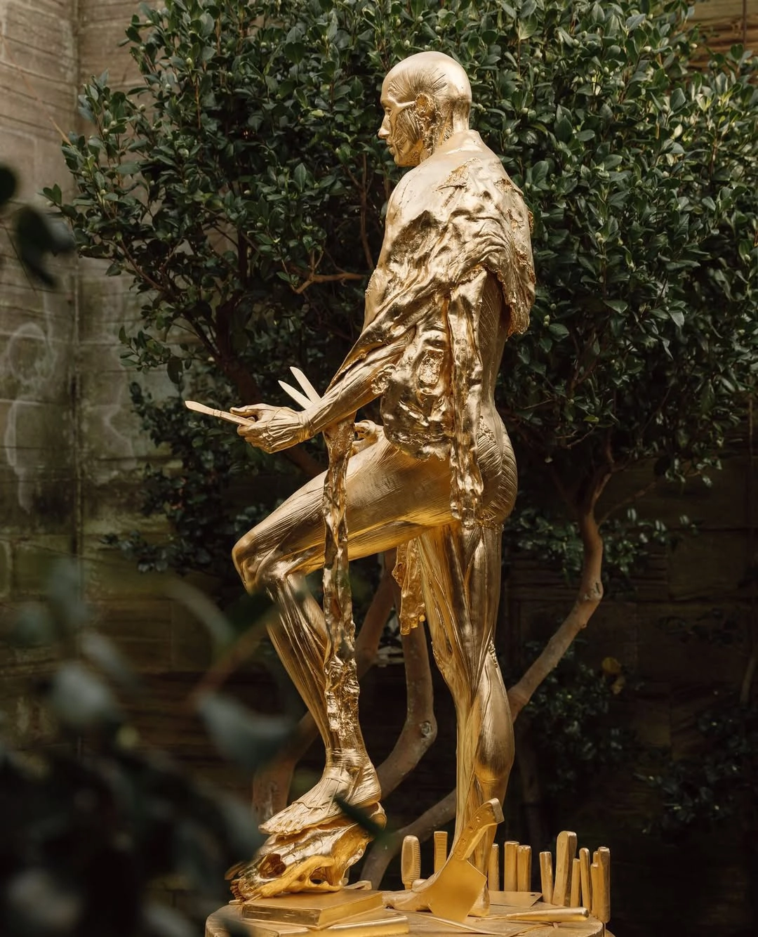 Detail from Damien Hirst’s The Martyr – St Bartholomew, one of three new additions to Yorkshire Sculpture Park this year. The apostle was flayed alive. Original caption: The Times. Photograph by James Glossop.