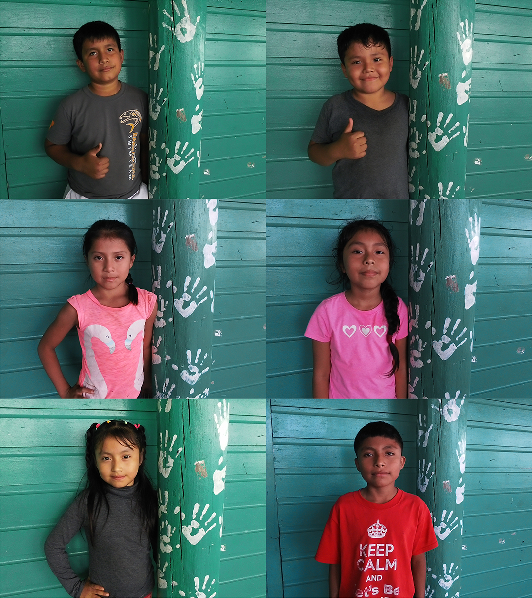 En las paredes, Give Don’t Take, noventa fotografías instantáneas que Dorrie hizo en febrero a los alumnos de Casa Guatemala, una escuela en la profunda selva guatemalteca.