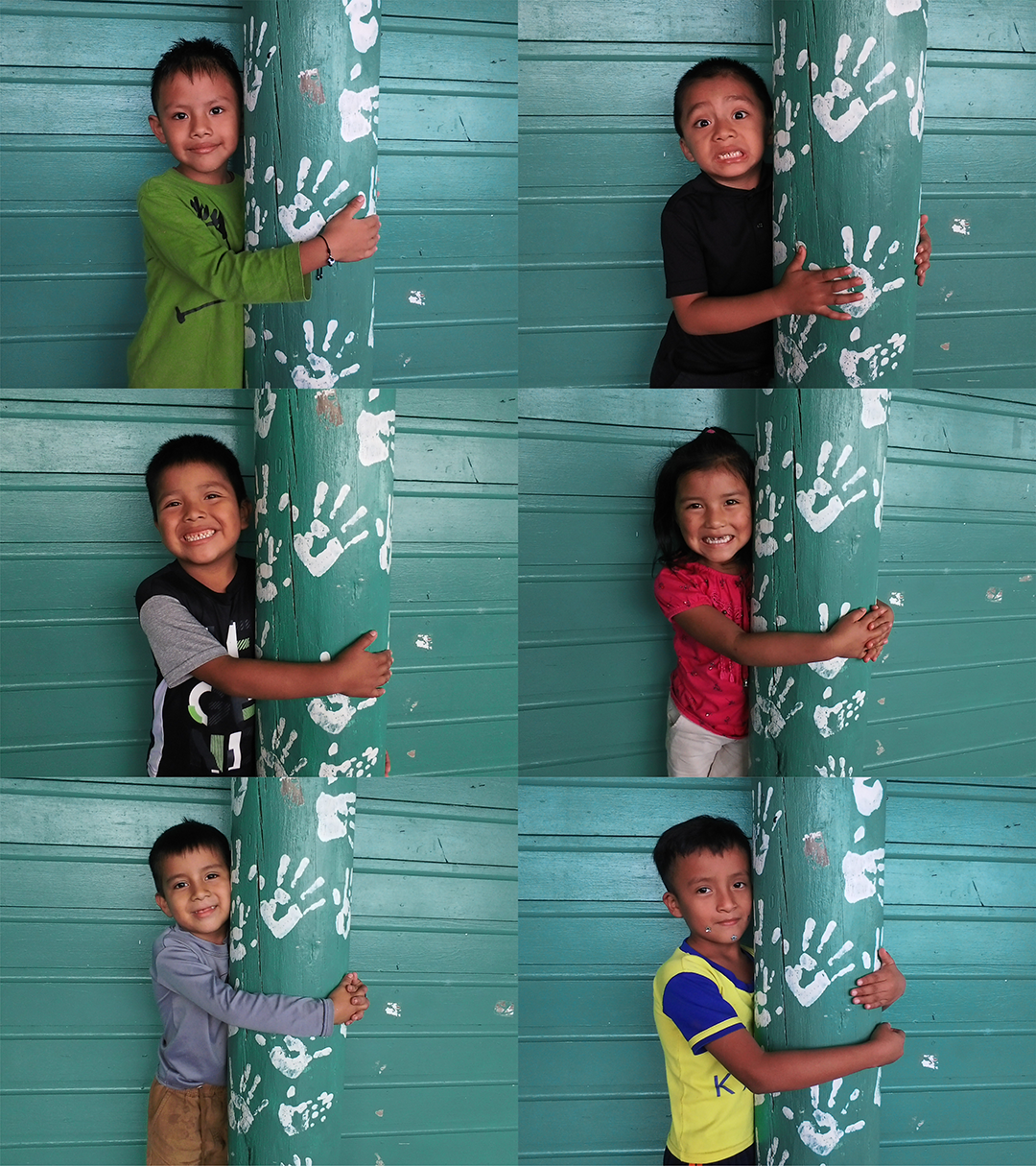 En las paredes, Give Don’t Take, noventa fotografías instantáneas que Dorrie hizo en febrero a los alumnos de Casa Guatemala, una escuela en la profunda selva guatemalteca.