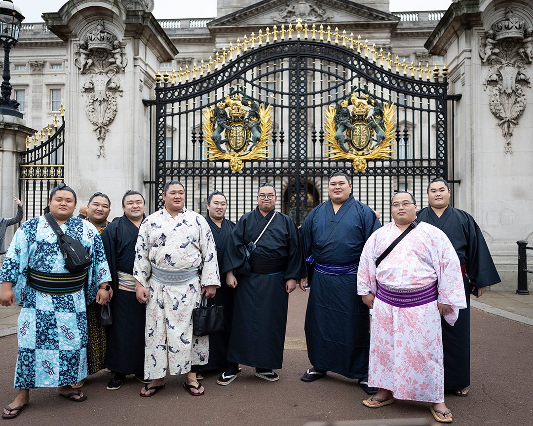 Competitors in front of Buckingham Palace. Photograph: Ryan Pierse/Getty Images