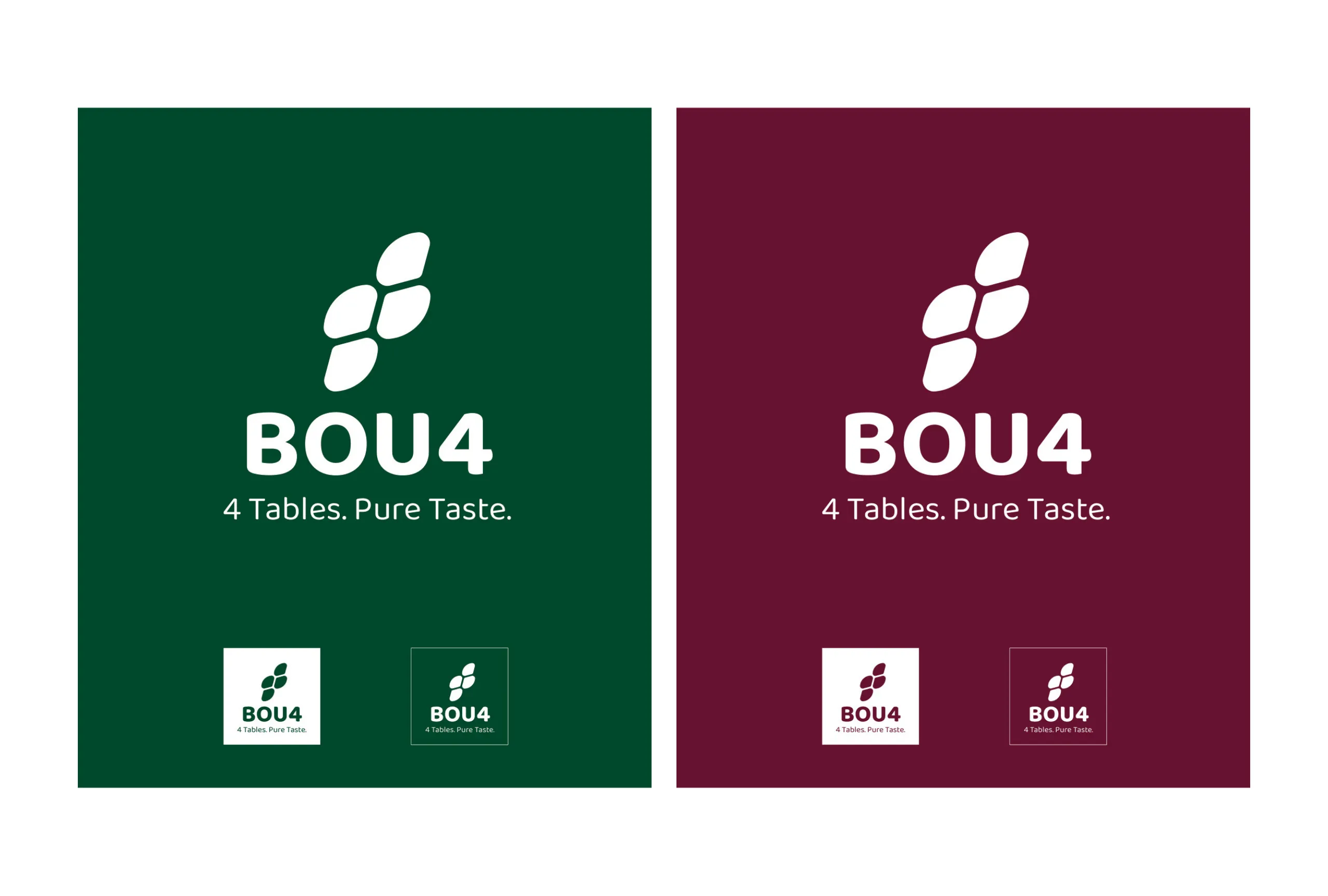 BOU4 Logo in Grün und Bordeaux
