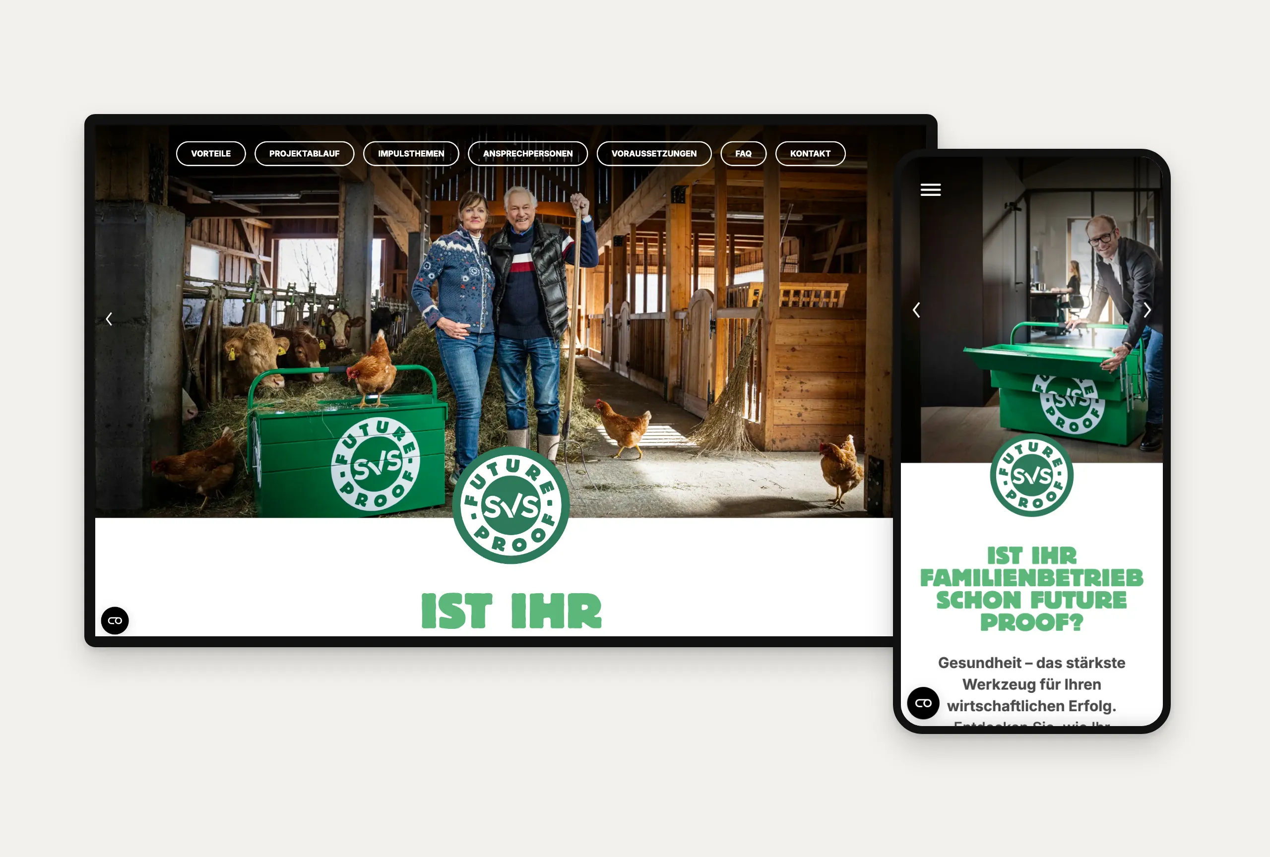 Website future-proof.at auf Laptop und Smartphone