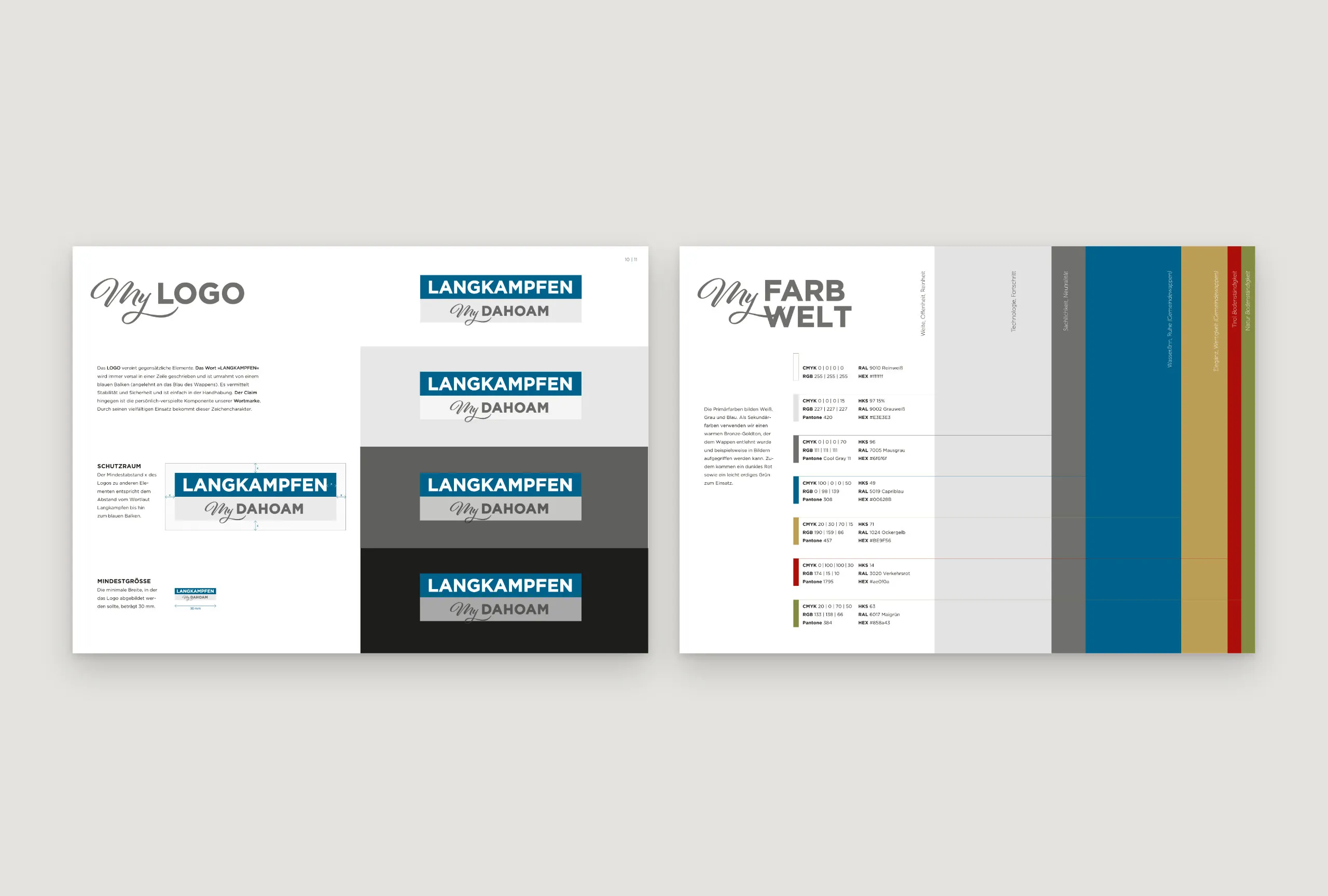 Langkampfen CD-Manual: Logo-Varianten und Farbwelt