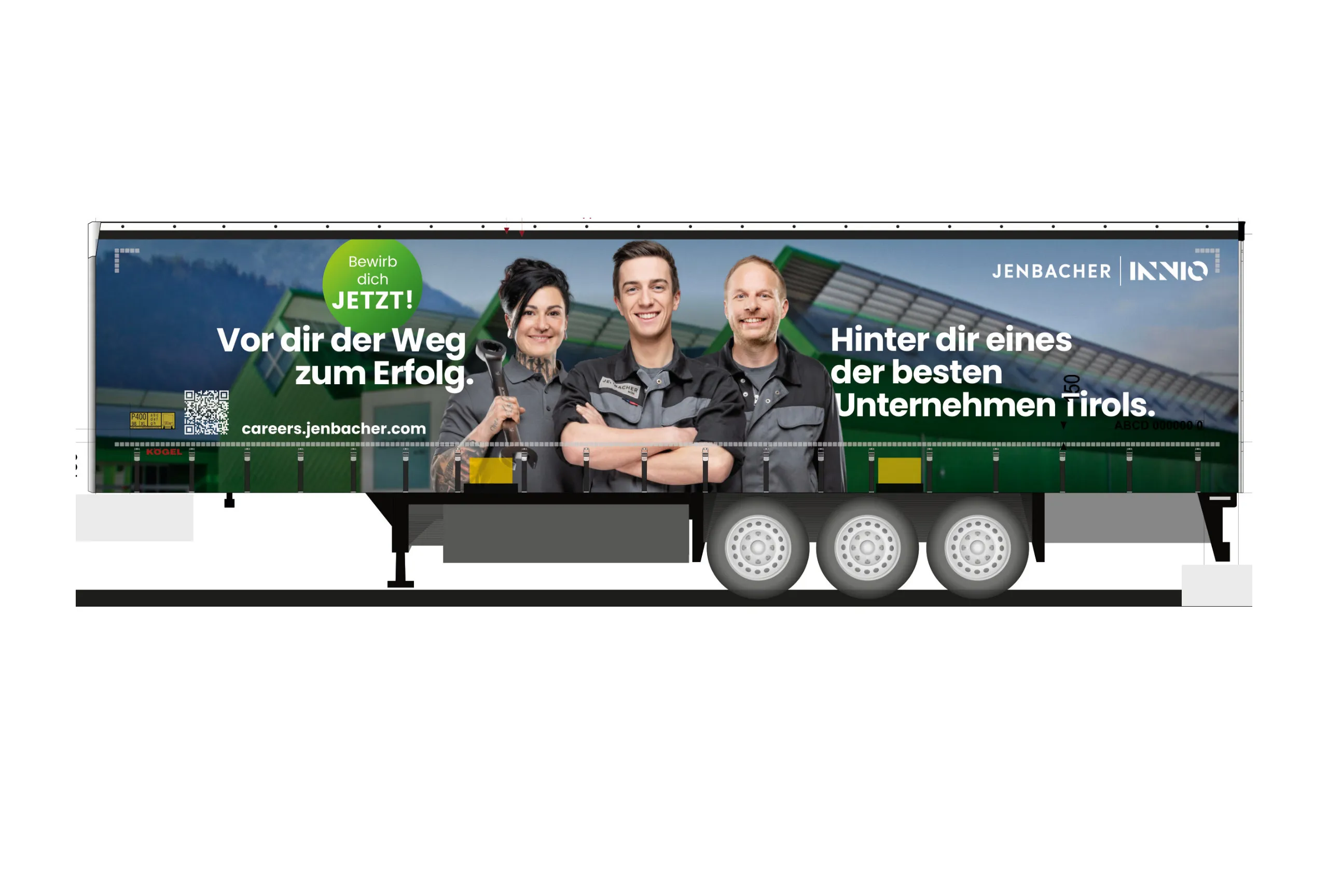 INNIO Jenbacher LKW-Plane der Facharbeiterkampagne