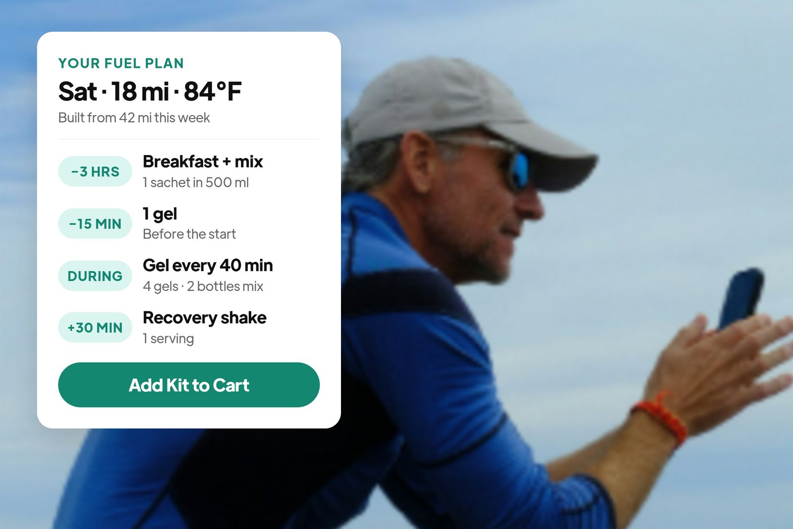 Runner checking a training plan on a phone