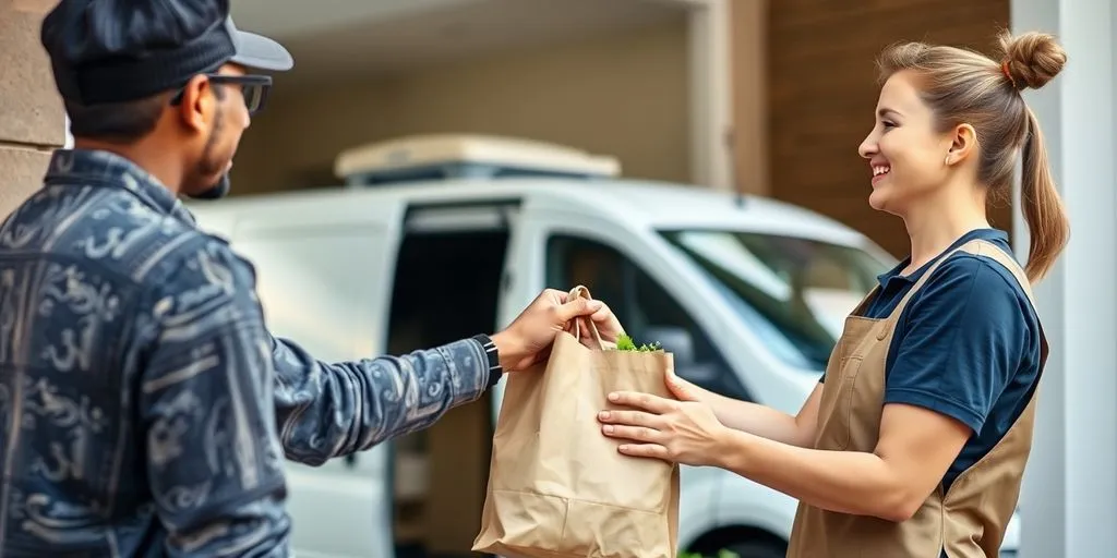 Grocery delivery at customer's doorstep