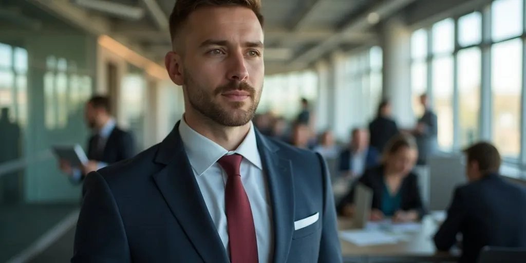 Professional in a busy office, maintaining focus under pressure.