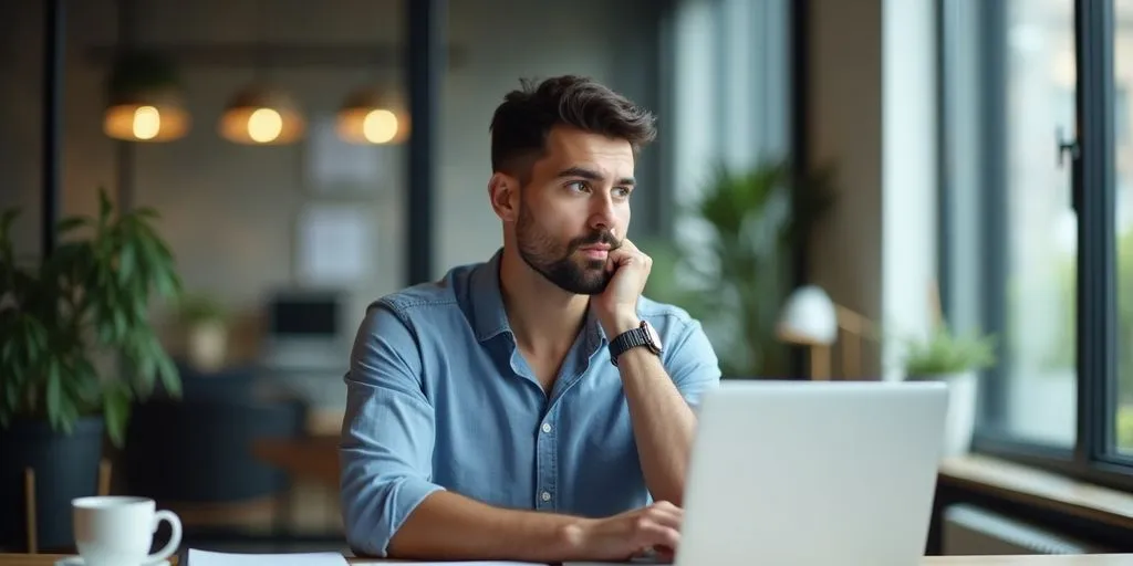 Entrepreneur planning their business in a modern office.