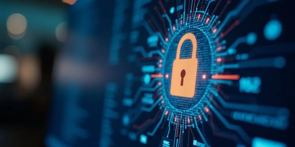 A secure lock on a computer screen.