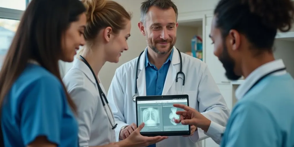 Healthcare professionals use WebAR to assist patients.