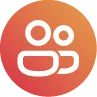 Icon of three stylized person figures representing a group or community.