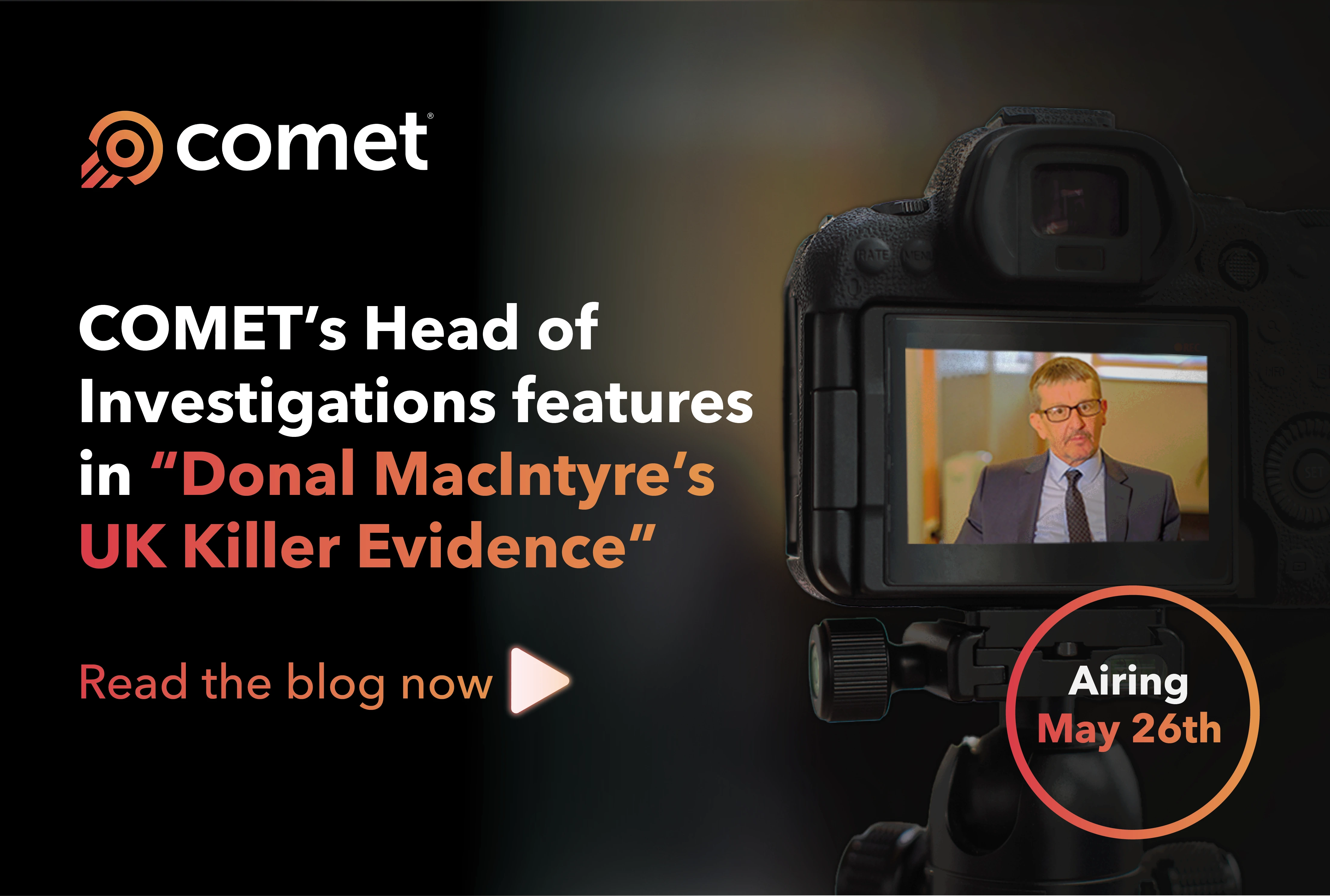 Alan Smith features in UK Killer Evidence - a look back at a landmark investigation airing May 26th
