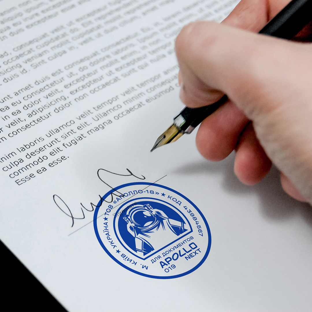 Designing stamp for the documents.