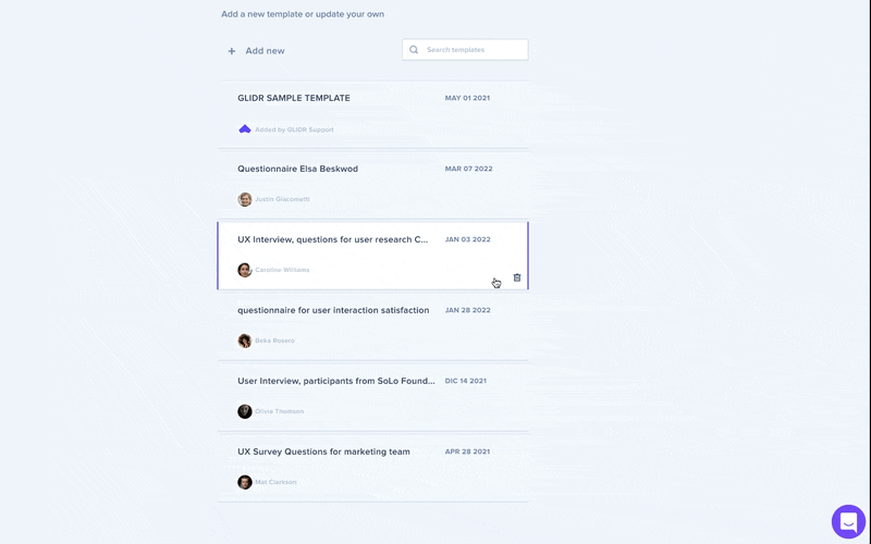 Interview Templates system