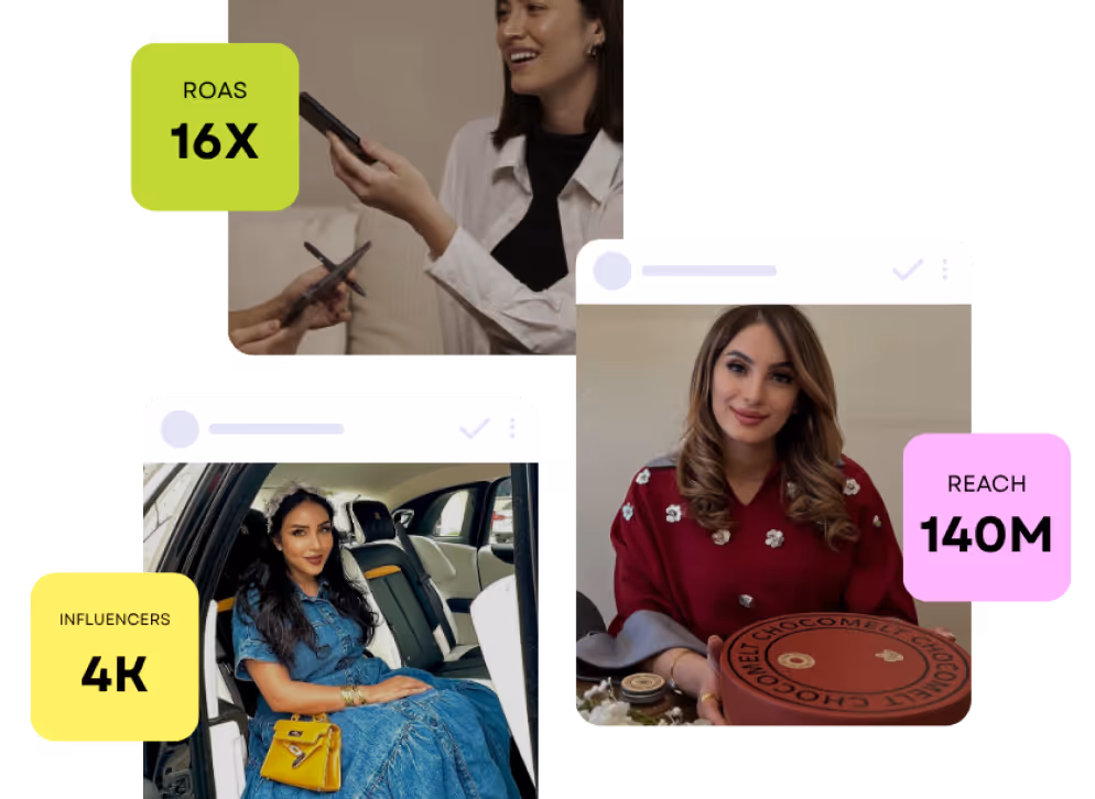 Influencer marketing screenshots