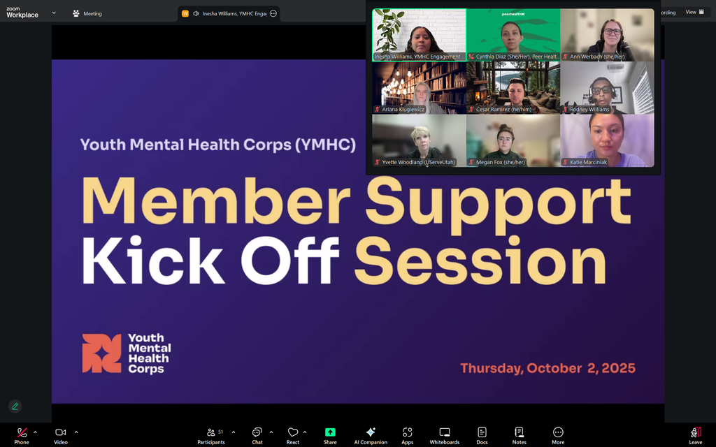 Youth Mental Health Corps kickoff session