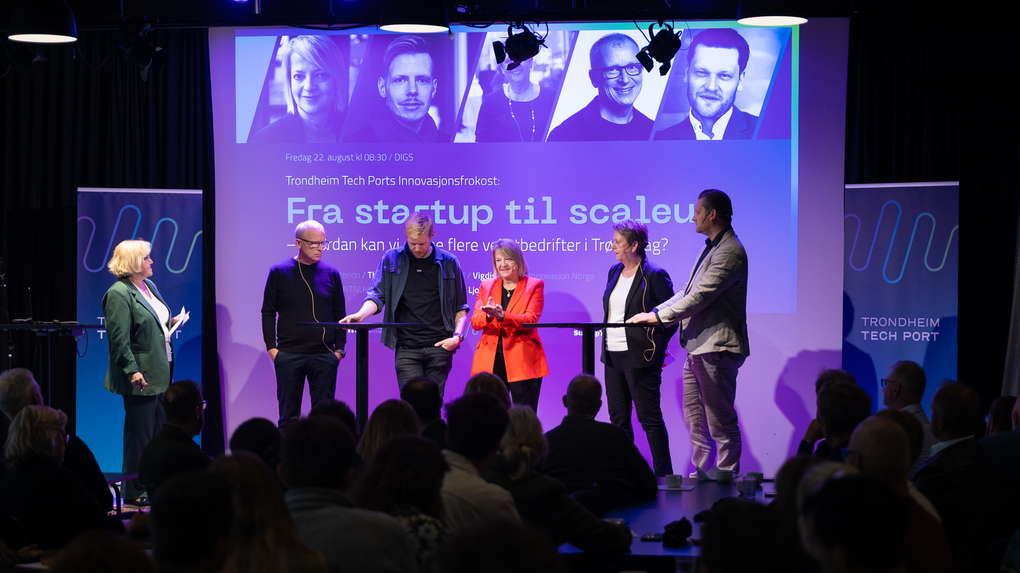 Fra venstre: Berit Rian, Roger Sørheim, Thor Richard Isaksen, Helle Moen, Vigdis Harsvik, Borgar Ljosland. 