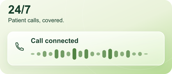 MEDI connected to a patient call, available 24/7.