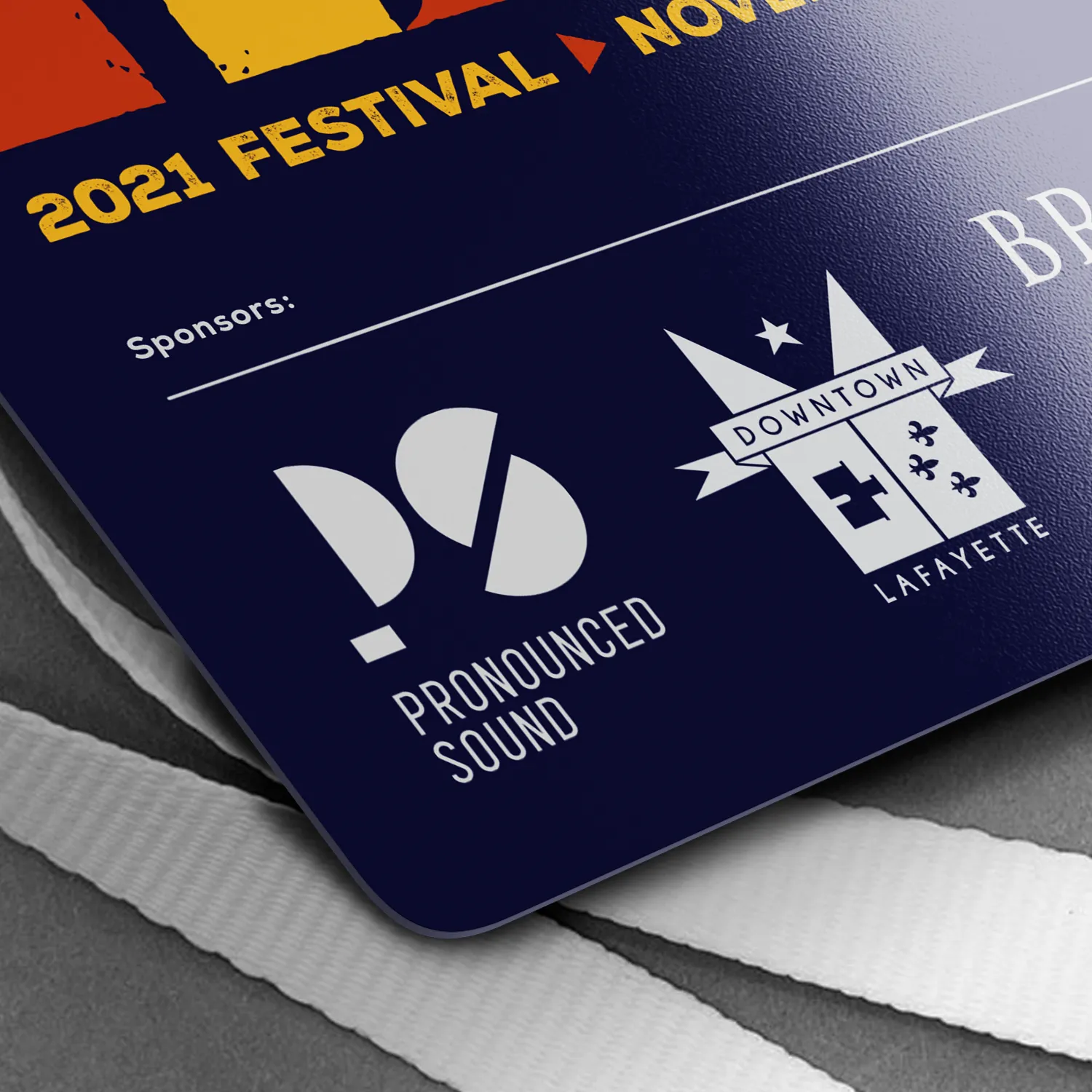 pronounded sound logo on lanyard