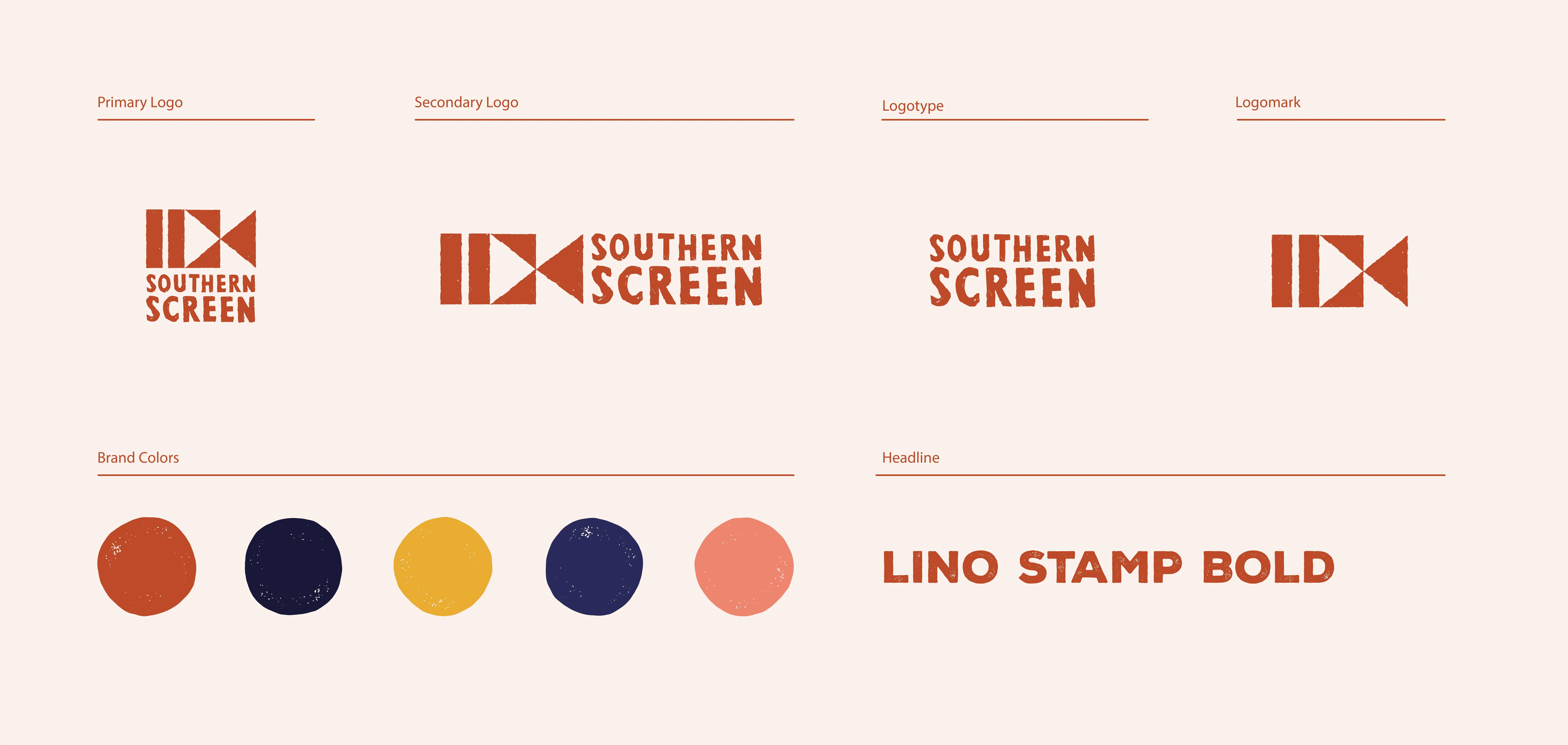southern screen versions of logo, font, and brand color scheme
