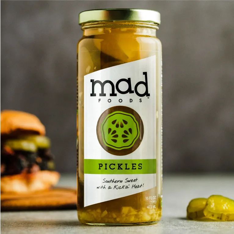 mad pickles jar packaging
