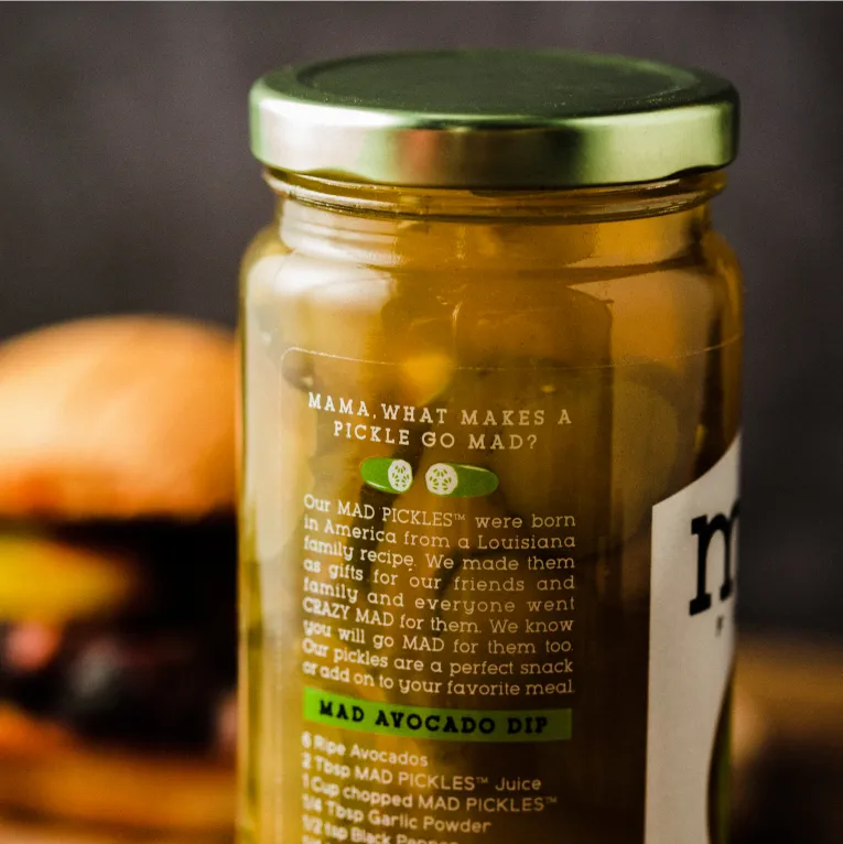 mad pickles jar packaging