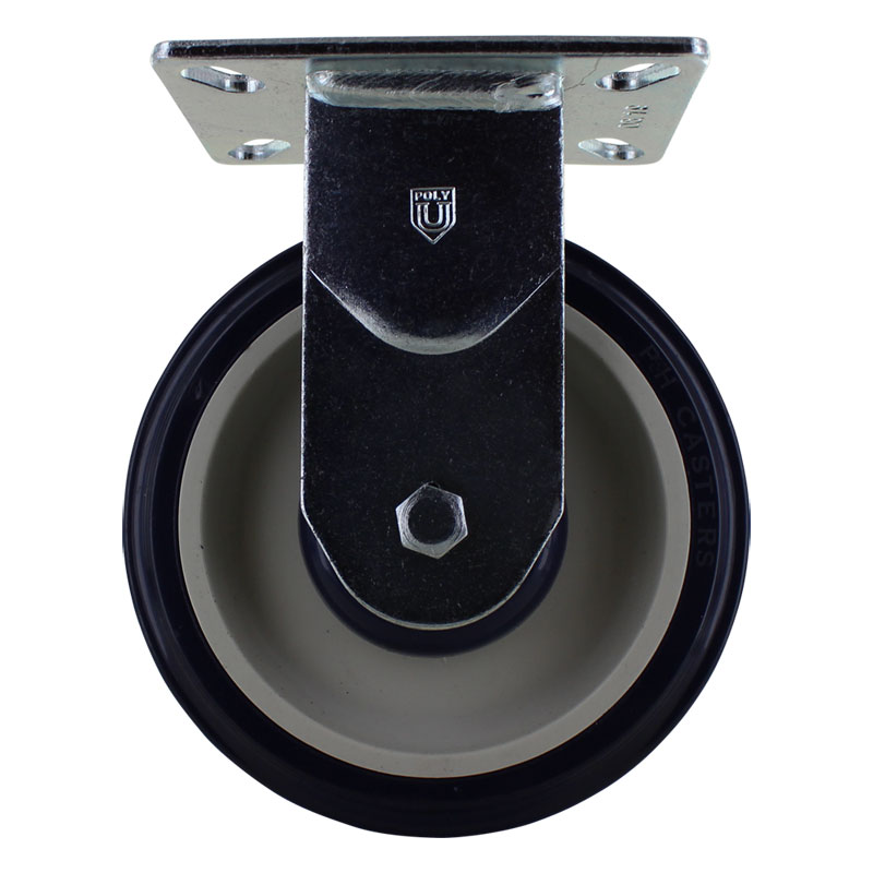 PRC-W5P Plate Rigid Caster with Five Inch Poly Wheel