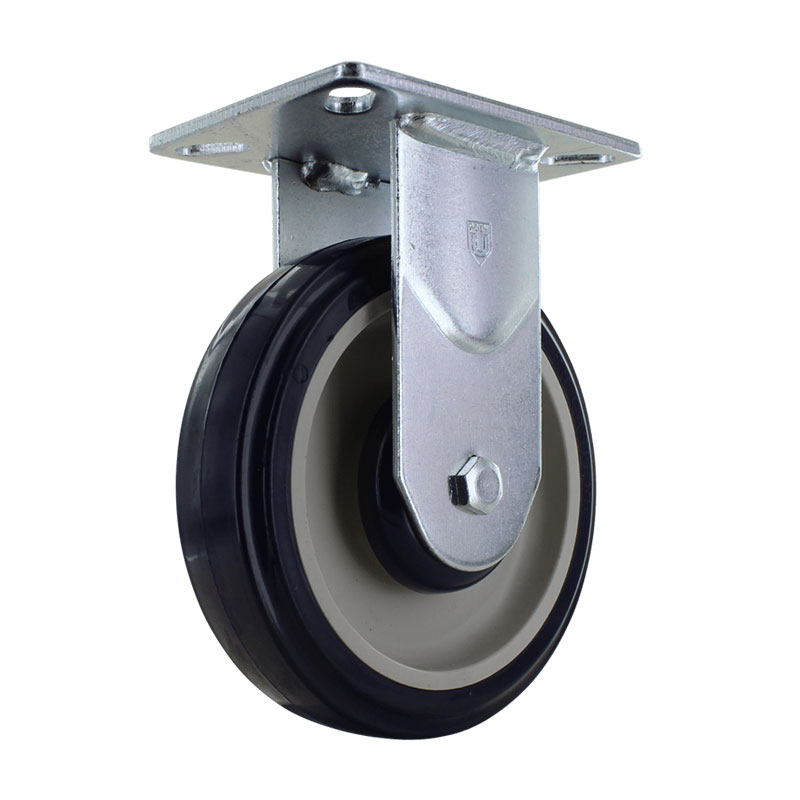 PRC-W5P Plate Rigid Caster with 5 inch poly wheel angle