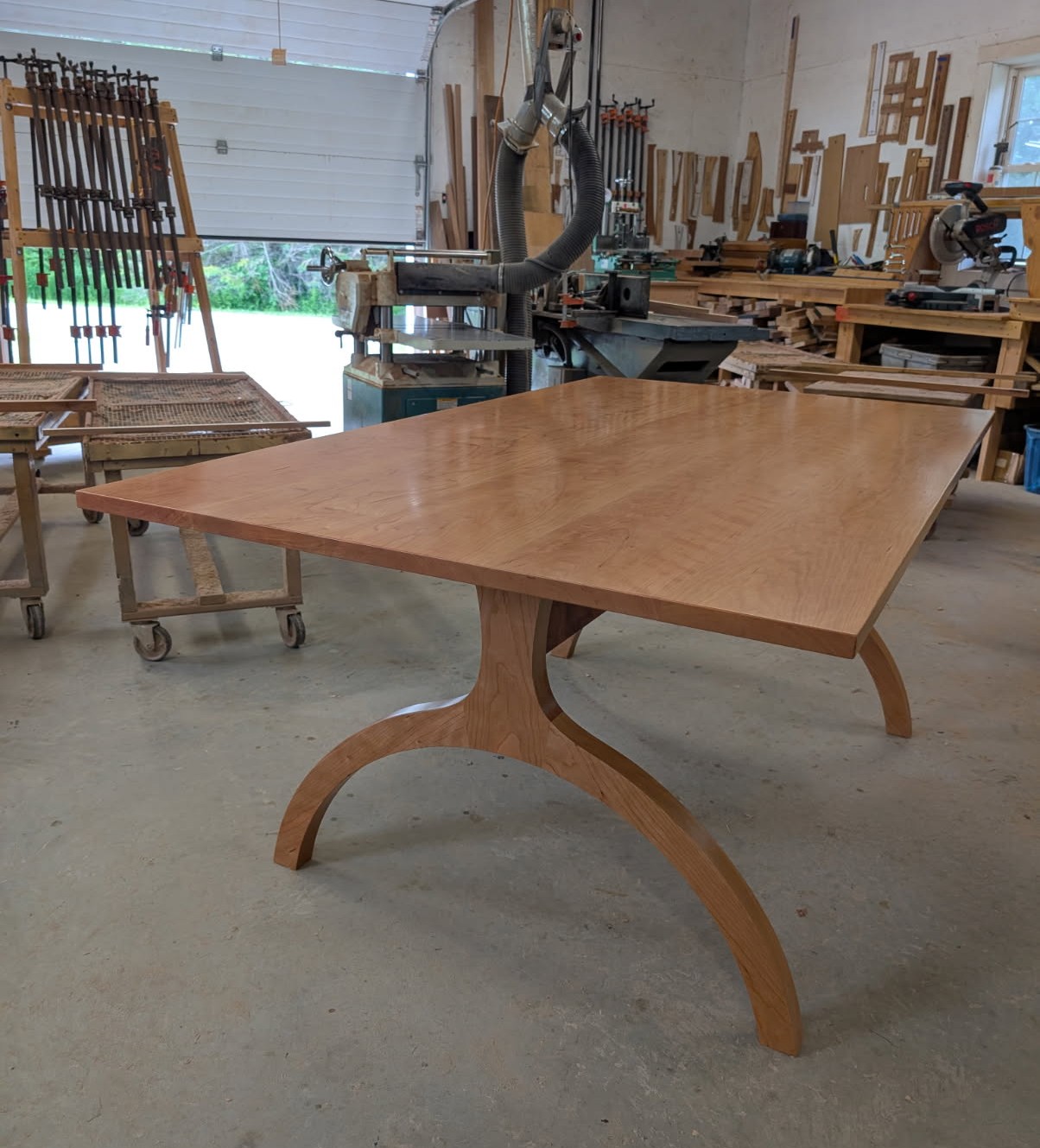 Completed table in workshop
