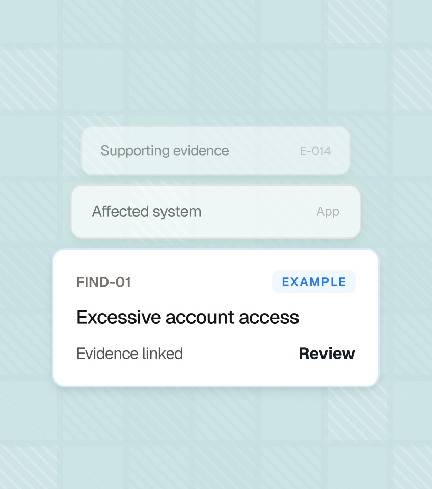 Illustrative Insights finding linked to evidence E-014; sample data.