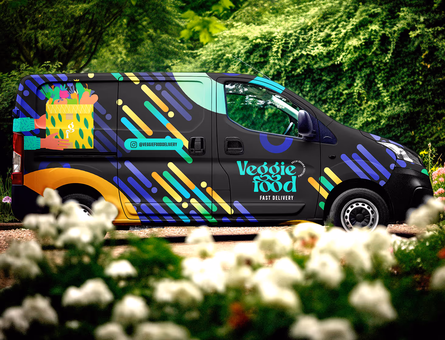 Latex graphics applied on a vehicle