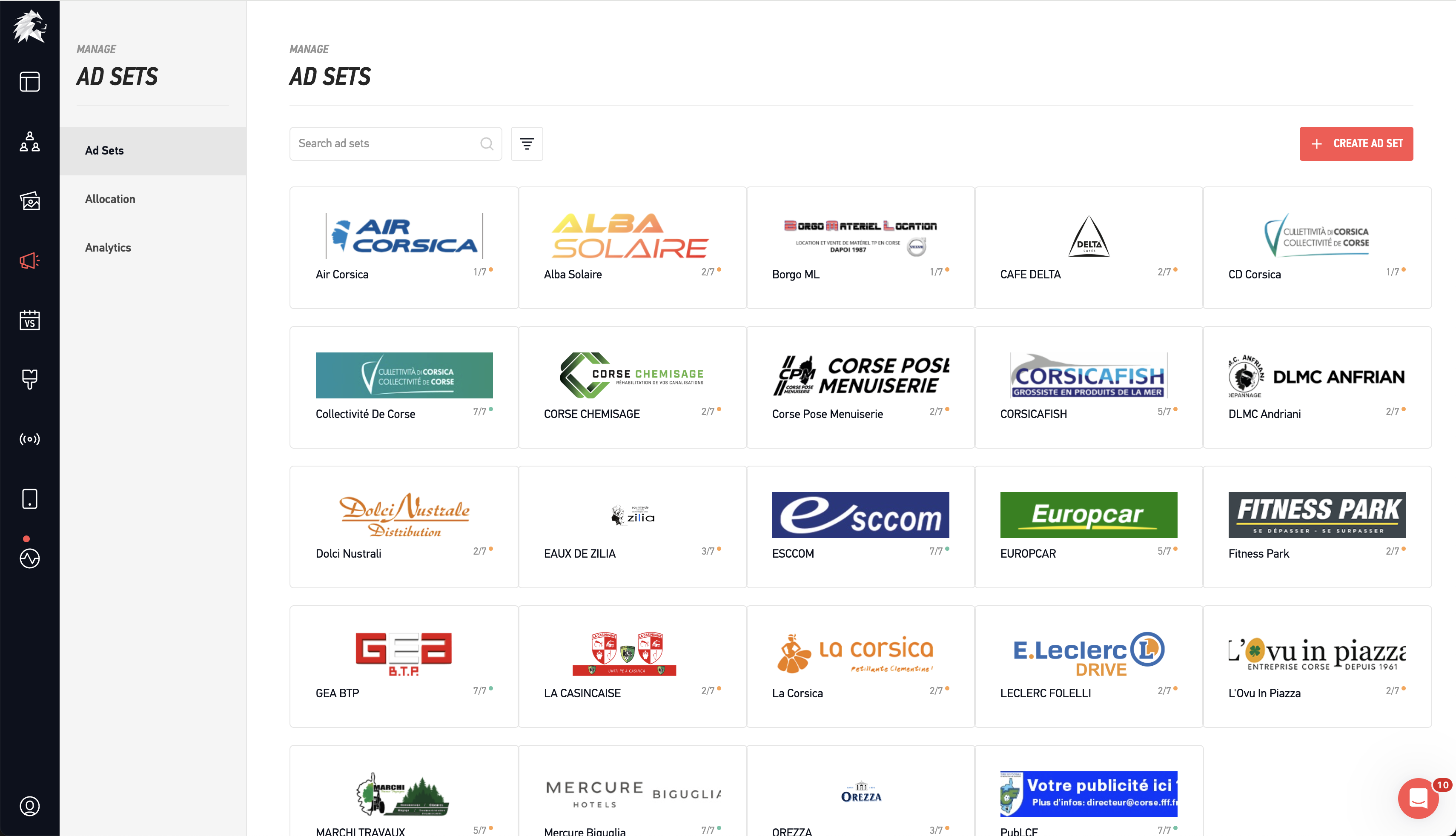 Advertising Ad Sets Management