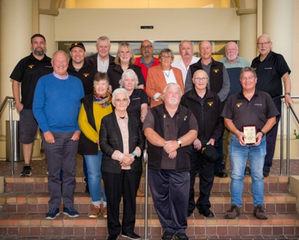 a group of people standing together
