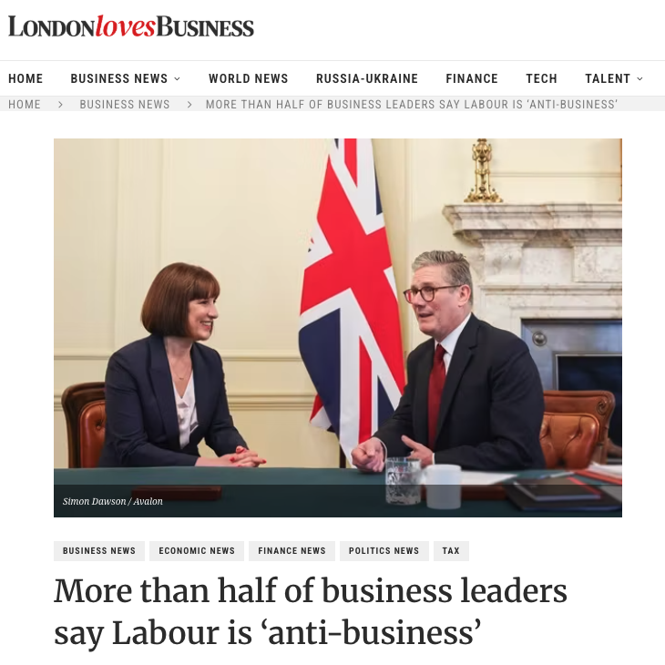 More than half of business leaders say Labour is ‘anti-business’
