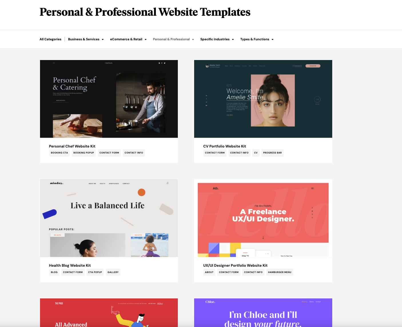 elementor template