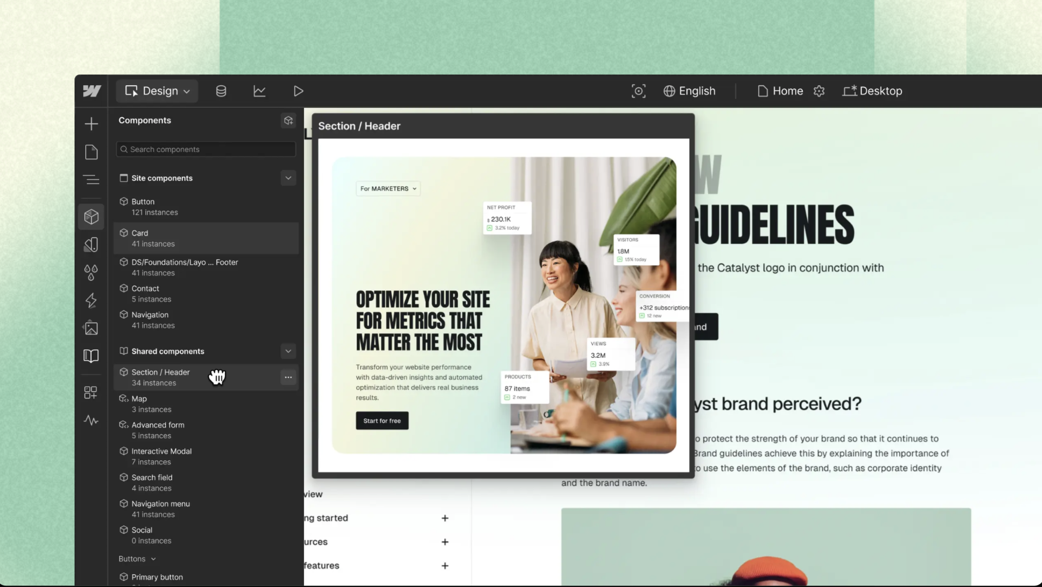 Webflow ดีไซน์อิสระระดับมืออาชีพ