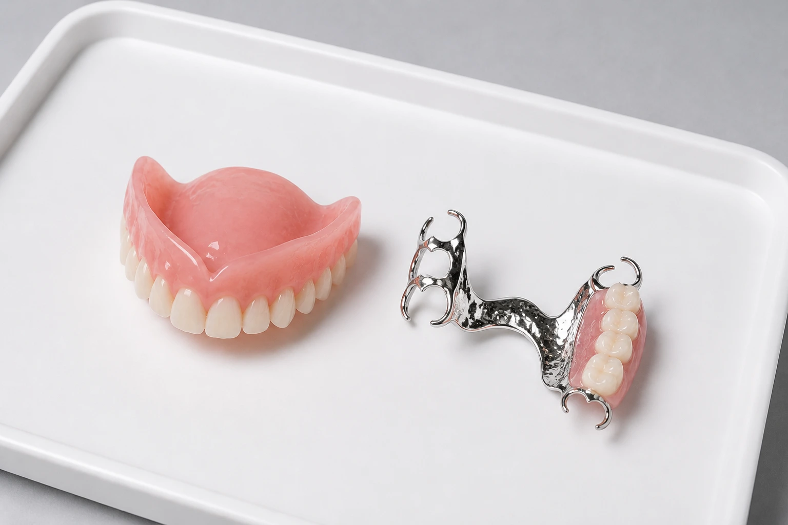 Acrylic and cobalt chrome dentures compared
